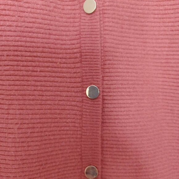 Women's T Tahari Rose Colored Button Up Cardigan - Picture 8 of 14